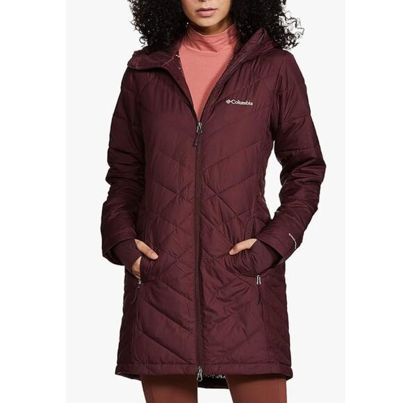 NEW! Columbia S Heavenly Long Hooded Puffer Jacket $160 Waterproof Winter Coat - Picture 1 of 14